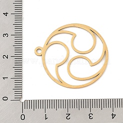 ステンレスペンダント201個  レーザー切断  ダーツチャーム付きフラットラウンド  18KGP本金メッキ  33x30x1mm  穴：2mm&nbsp;STAS-Z109-15G