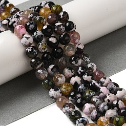 Нити окрашенных и нагретых натуральных агатовых бус с огненным кракелюром&nbsp;G-P539-C01-05