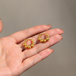 Серьги-кольца с круглыми бусинами из нержавеющей стали 304 OH2554