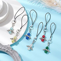 12 pendentif ange en alliage acrylique imitation perle&nbsp;HJEW-JM02557