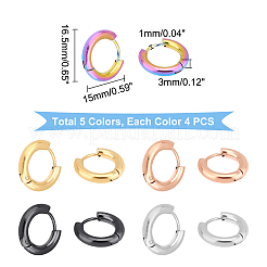 10 пара двухцветных массивных серег-колец Huggie Hoop с ионным покрытием (IP) из нержавеющей стали 304 и булавкой из хирургической нержавеющей стали 316 для женщин EJEW-DC0001-16