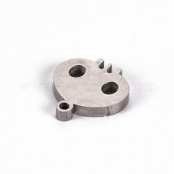 変色しないハロウィーン ステンレススチールチャーム 201個  レーザー切断  スカル  ステンレス鋼色  12x11x2mm  穴：1.2mm&nbsp;STAS-Q238-030