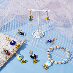 2 ensembles de 2 décorations de pendentif en forme de cœur et de cloche en pierres précieuses naturelles&nbsp;HJEW-FG0001-17