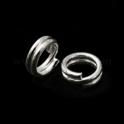 真鍮スプリットリング  鉛フリー＆カドミウムフリー  ダブルループ丸カン  925銀メッキ  24ゲージ  4x1.7mm  内径：3mm&nbsp;KK-O143-26S