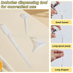 80 шт. пустой портативный пластиковый флакон для духов с распылителем с 2 шт. пластиковым насосом с 2 шт. мини-прозрачной пластиковой воронкой-бункером с 6 шт. одноразовыми пластиковыми капельницами AJEW-BC0007-50A