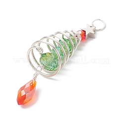 Grands pendentifs en verre avec fil de cuivre sur le thème de Noël&nbsp;PALLOY-JF02857-02
