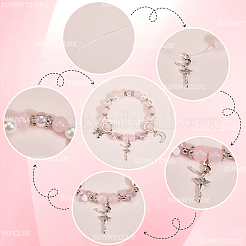 Tänzerin Thema DIY Legierung & Messing & Glasperlen Armband Herstellung Kits&nbsp;DIY-SC0029-01