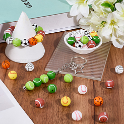 48 шт. 8-х цветные силиконовые бусины в виде шариков SIL-PA0001-12