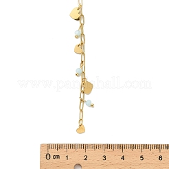 Ожерелья из нержавеющей стали 304 и стекла в форме сердца с кисточками и для женщин NJEW-B132-03G