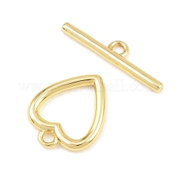 Fermagli a barilotto in ottone a forma di cuore&nbsp;KK-G548-43G-03
