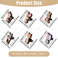 24 pièce de 6 styles de décorations de paille en plastique de style dessin animé&nbsp;FIND-FH0011-91