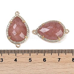 Натуральный клубничный кварц граненые звенья-слезинки&nbsp;G-B126-03G-05