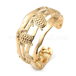Bracelets manchettes en acier inoxydable 304 sur le thème de l'océan pour femmes&nbsp;BJEW-Z171-01G-03