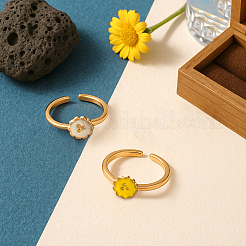 4 шт. 2 цвета латунной эмали регулируемые манжеты для женщин RJEW-HY0001-23