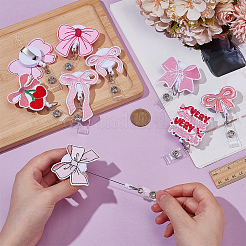 Полиэстеровый бант и пластиковая катушка для значков&nbsp;AJEW-WH0609-297