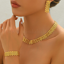 Винтажные полые цепочки плетеные железные серьги-гвоздики&nbsp;BU8711