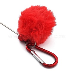 Schlüsselanhänger mit Pompom-Ball aus Aluminiumlegierung&nbsp;HJEW-Q001-01C