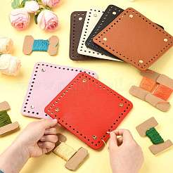 2 pezzo di fondo quadrato per borsa in similpelle PU&nbsp;DIY-FS0010-61D