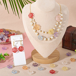 Камелия прозрачные акриловые бусины&nbsp;RESI-TA0004-27B