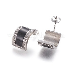 Серьги-гвоздики из нержавеющей стали 304 с эмалью EJEW-F234-24P