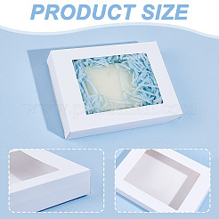 Прямоугольные бумажные коробки для печенья с прозрачным окном&nbsp;CON-WH0107-02C-02