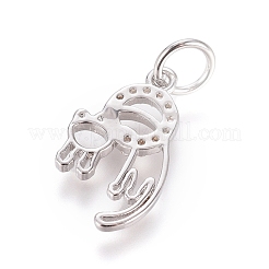Pendentifs avec zircon cubiques à micro-pavés en laiton&nbsp;ZIRC-G166-08P