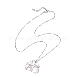 3 шт. 3 стиля 304 нержавеющая сталь пустой мешочек макраме звезда луна кулон кабель цепь ожерелье изготовление&nbsp;NJEW-JN05281