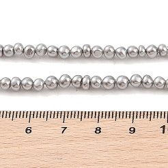 電気めっきシェルパールビーズ連売り  ポテト  グレー  3.5x3~3.5mm  穴：1mm  約127個/連  16.14インチ（41cm）&nbsp;BSHE-C006-05C