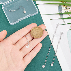 4 шт. 4 набора удлинителей цепочек из стерлингового серебра&nbsp;DIY-GO0002-28