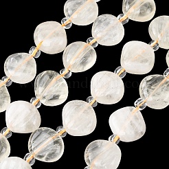 Нити из резных бусин из натурального лимонного кварца (обработанных термически).&nbsp;G-H339-A06-01