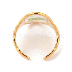 Овальные открытые манжеты из нержавеющей стали 304 с ионным покрытием (IP) для женщин RJEW-Z052-03G