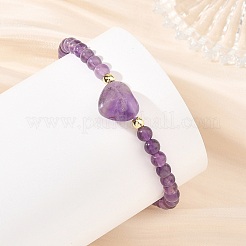 Braccialetti regolabili da donna con perline intrecciate a forma di cuore e rotonde&nbsp;BJEW-JB14511