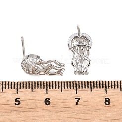 Messing-Mikro pflastern Zirkonia Bolzenohrringe&nbsp;EJEW-G471-19G