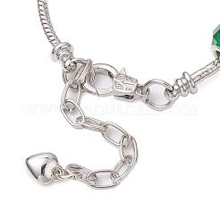 Рождественские тематические стеклянные и сплавные европейские бусины браслеты для женщин&nbsp;BJEW-JB11198-04