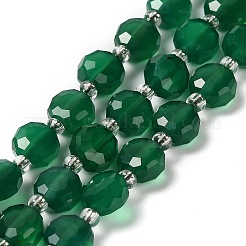 Натуральные бусины из зеленого оникса и агата (окрашенные и нагретые) G-B153-B04