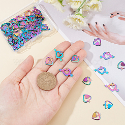 60 шт. 2 подвески из нержавеющей стали 304 в радужном цвете с покрытием на стойке&nbsp;STAS-DC0008-42