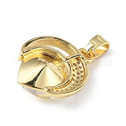 Настоящие 18-каратные позолоченные подвески из латуни с микропаве из прозрачного кубического циркония KK-C015-20G-15