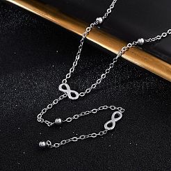 Ожерелья из нержавеющей стали 304 с буквой бесконечности Y&nbsp;NJEW-R026-21P