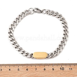 Браслеты из нержавеющей стали 304 с панцирным звеном для женщин и мужчин BJEW-F488-11PG
