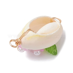 Подвески-цветы из натуральной ракушки каури&nbsp;PALLOY-JF03833