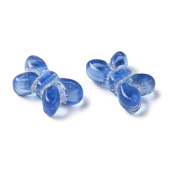 透明なランプワークビーズ  蝶  コーンフラワーブルー  11x19x6mm  穴：1mm  約55~65個/100g&nbsp;LAMP-P065-02A-19