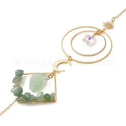 Acchiappasole da appendere con perline di avventurina verde naturale&nbsp;HJEW-TA00289