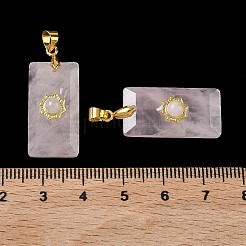 Ограненные подвески из натурального розового кварца&nbsp;G-A298-01G-09