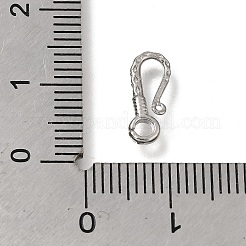 真鍮製のフック  ラックめっき  プラチナ  12x5x1.6mm  穴：2mm&nbsp;KK-CBA0DF0-19E-P