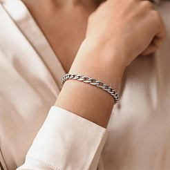 1 bracelet à chaîne figaro en acier inoxydable 304&nbsp;BJEW-DJ0001-57