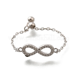 925 серебряное кольцо-слайдер с микропаве из кубических цирконий RJEW-R016-02P-03