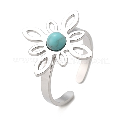 Синтетический бирюзовые перстни&nbsp;RJEW-I110-02P-02