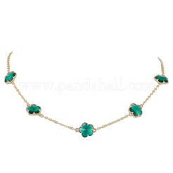 Ensembles collier et bracelet à maillons en verre de fleur de prunier&nbsp;SJEW-JS01293-03
