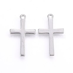 変色しにくい304ステンレススチールペンダント  クロス  ステンレス鋼色  20.5x12x1mm  穴：1.4mm&nbsp;STAS-I094-15P