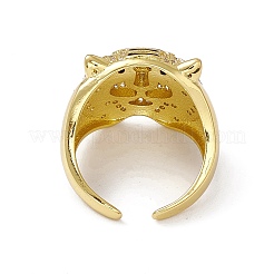 Открытое кольцо-манжета с тигром из прозрачного кубического циркония RJEW-M144-12G